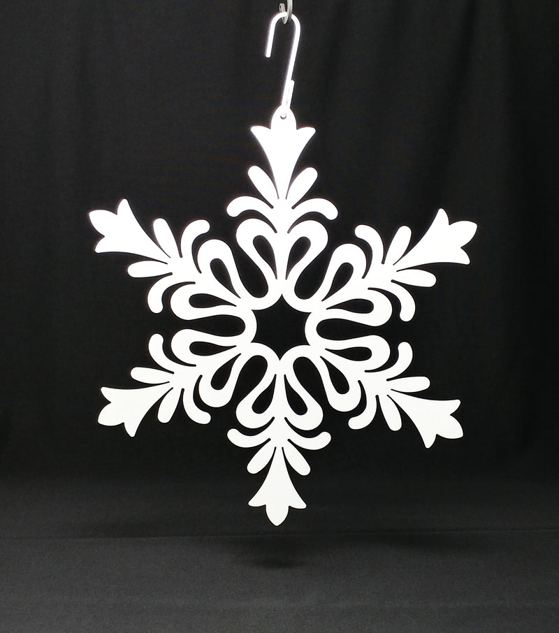 Copo De Nieve Diseño Floral Silueta Colgante Blanca