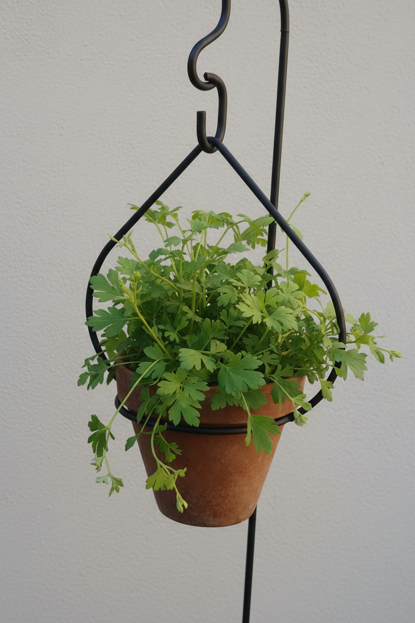 Support pour plantes en fer forgé en forme de larme