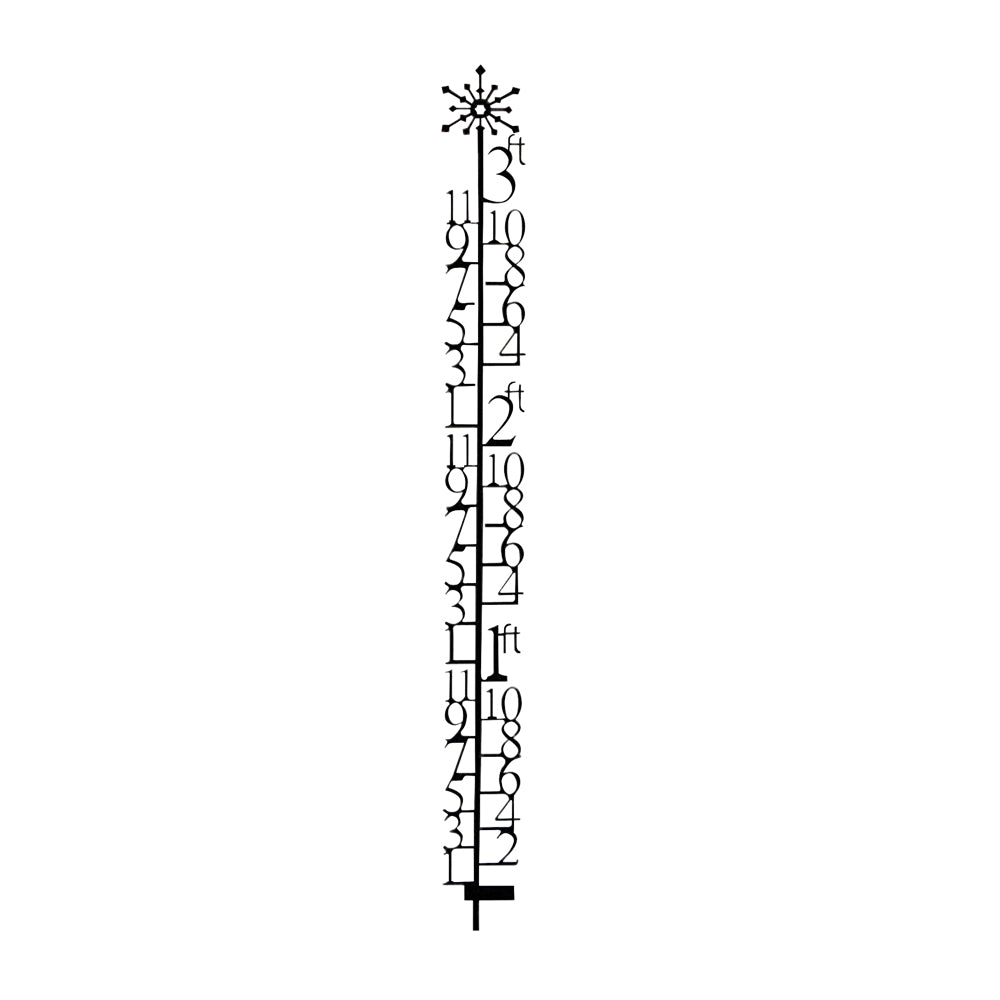 Wrought Iron Metal 3 ft Snowflake Snow Gauge Yard Stake