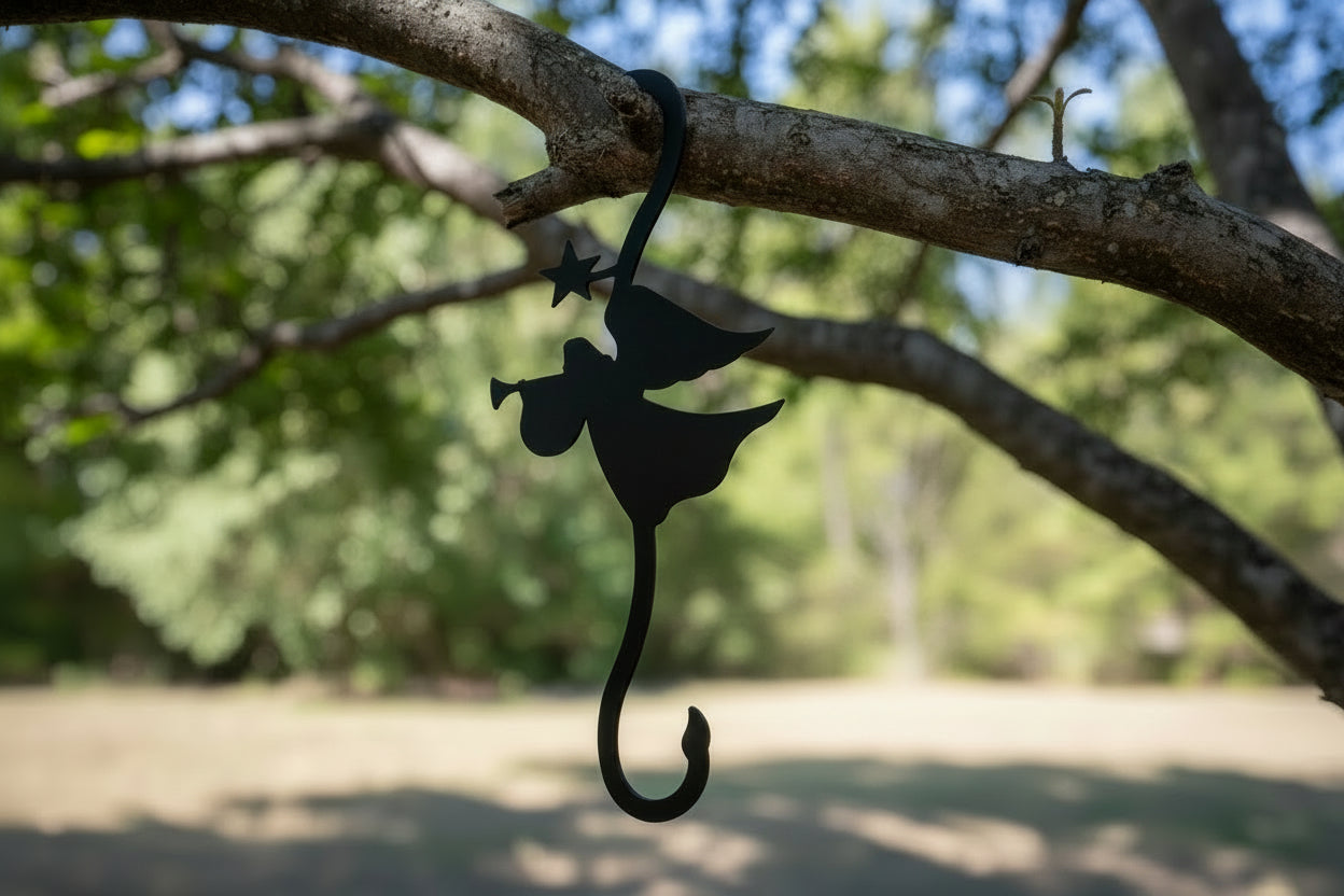 Wrought Iron Metal Decorative Angel with Horn  S Hook (non returnable)