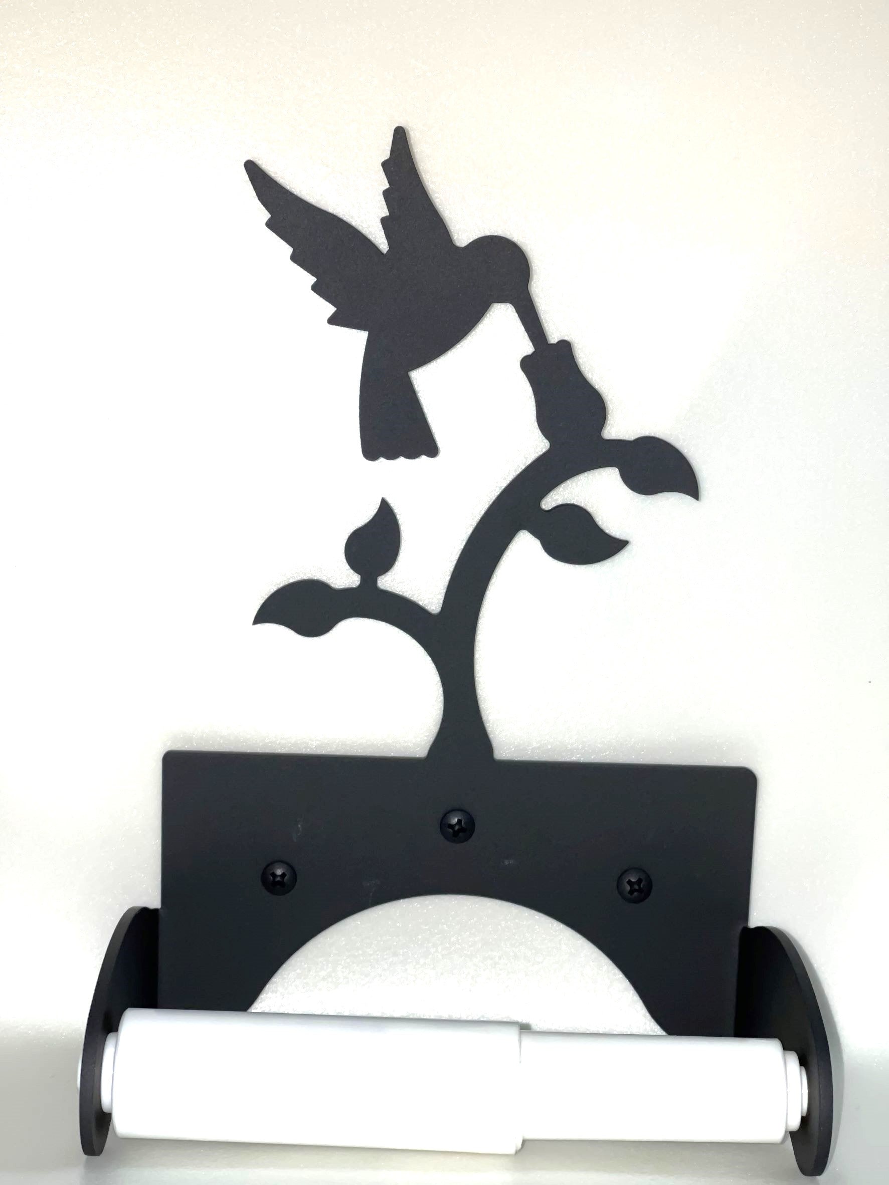 Wrought Iron Metal Hummingbird Tissue Holder and Bar