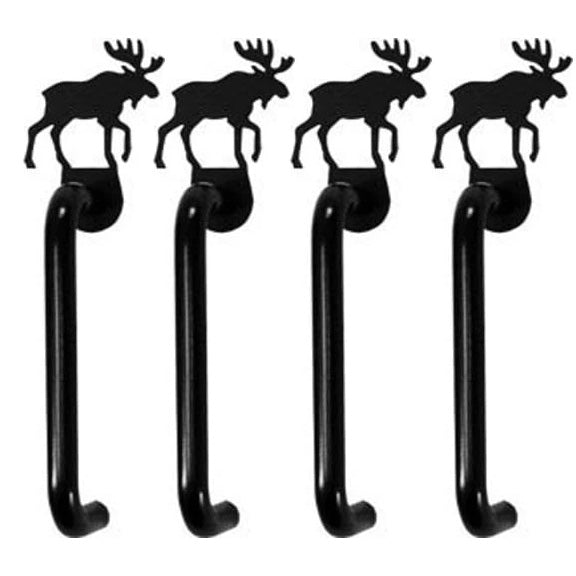 Wrought Iron Metal Moose Cabinet Vertical Door Handles -Assortment of 4