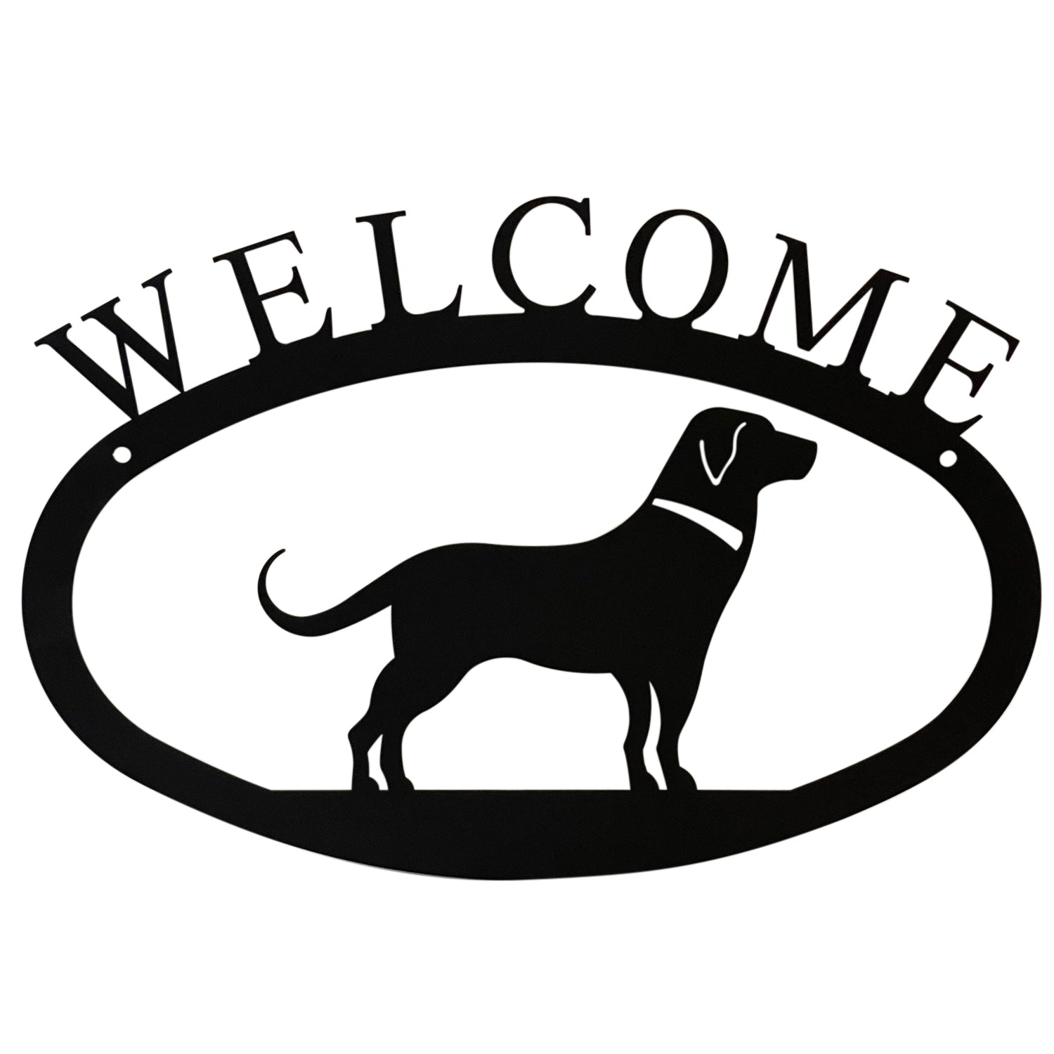 Wrought Iron Metal Labrador Retriever Welcome Home Sign Small