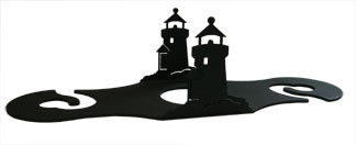 Wrought Iron Metal Lighthouse Wine Glass Holder