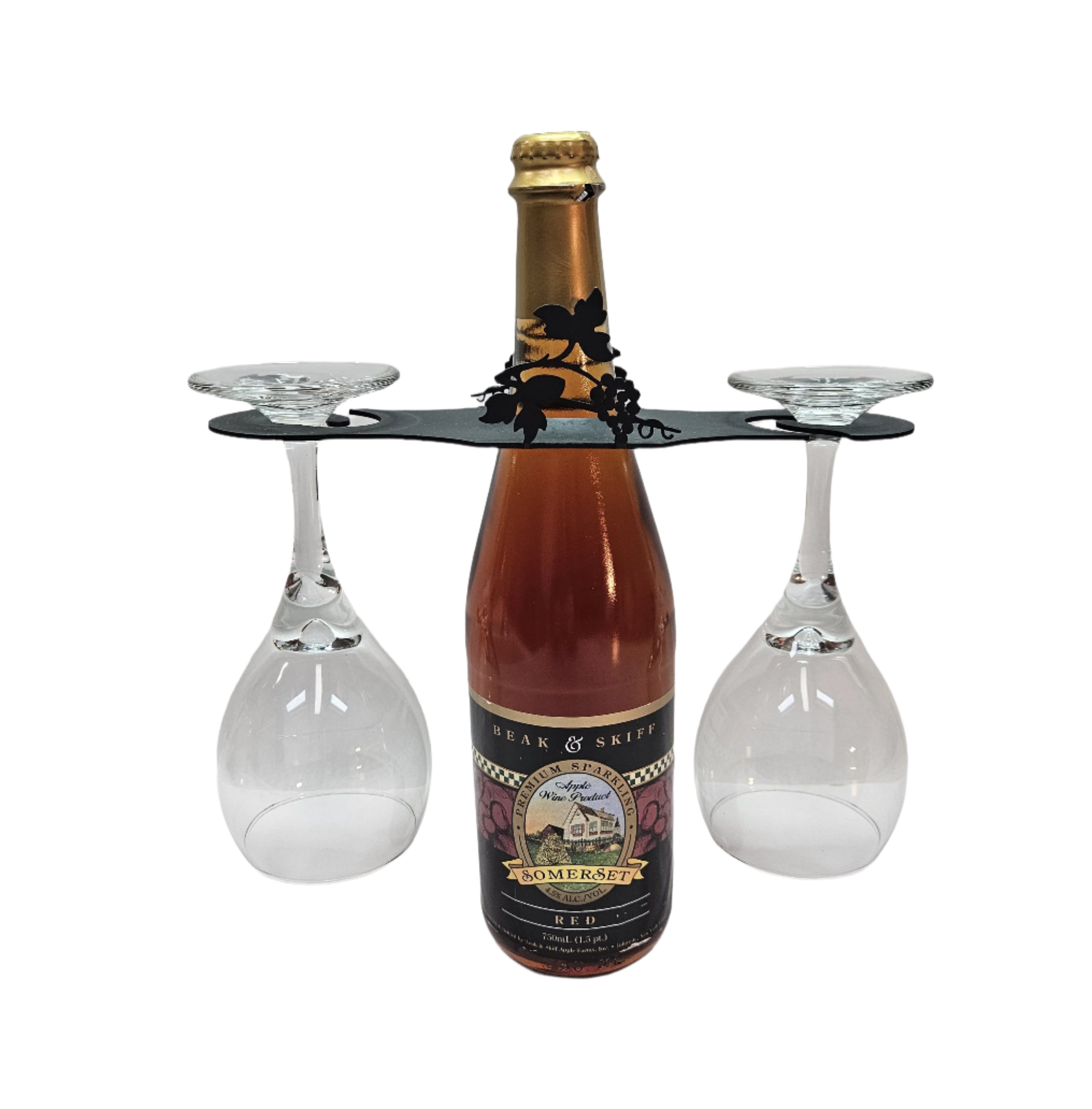 Wrought Iron Metal Grapevine Wine Glass Holder