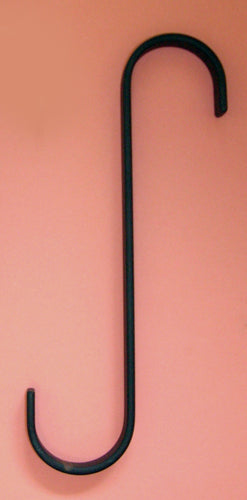 Wrought Iron S Hook 7 " Long Color BLACK  **FINAL SALE - Non-returnable**