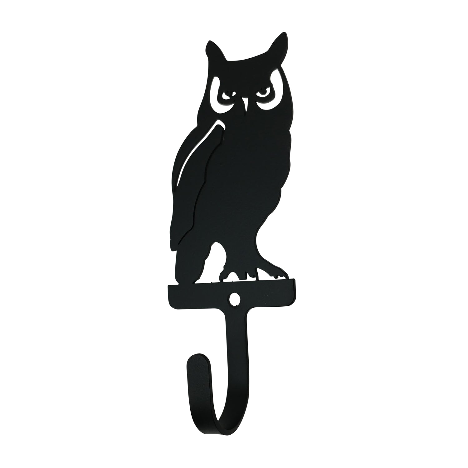 Small wrought iron owl wall hook for stylish organization