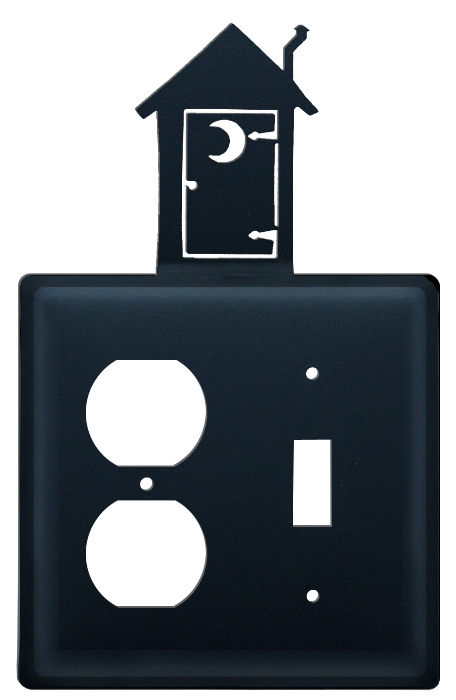 Wrought iron double outhouse outlet and switch cover