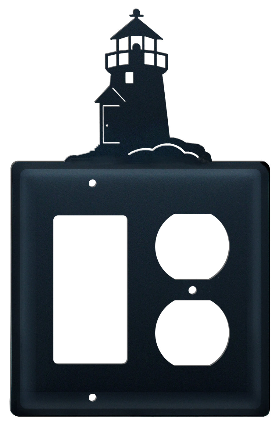 Wrought Iron Double Lighthouse Single Switch & GFI