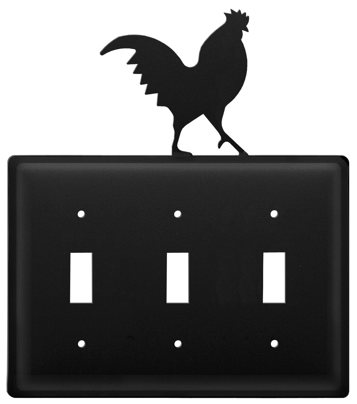 Wrought iron triple rooster switch cover