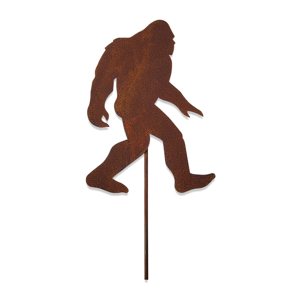 Wrought Iron Big Foot Rusted Garden Stake 24 Inches