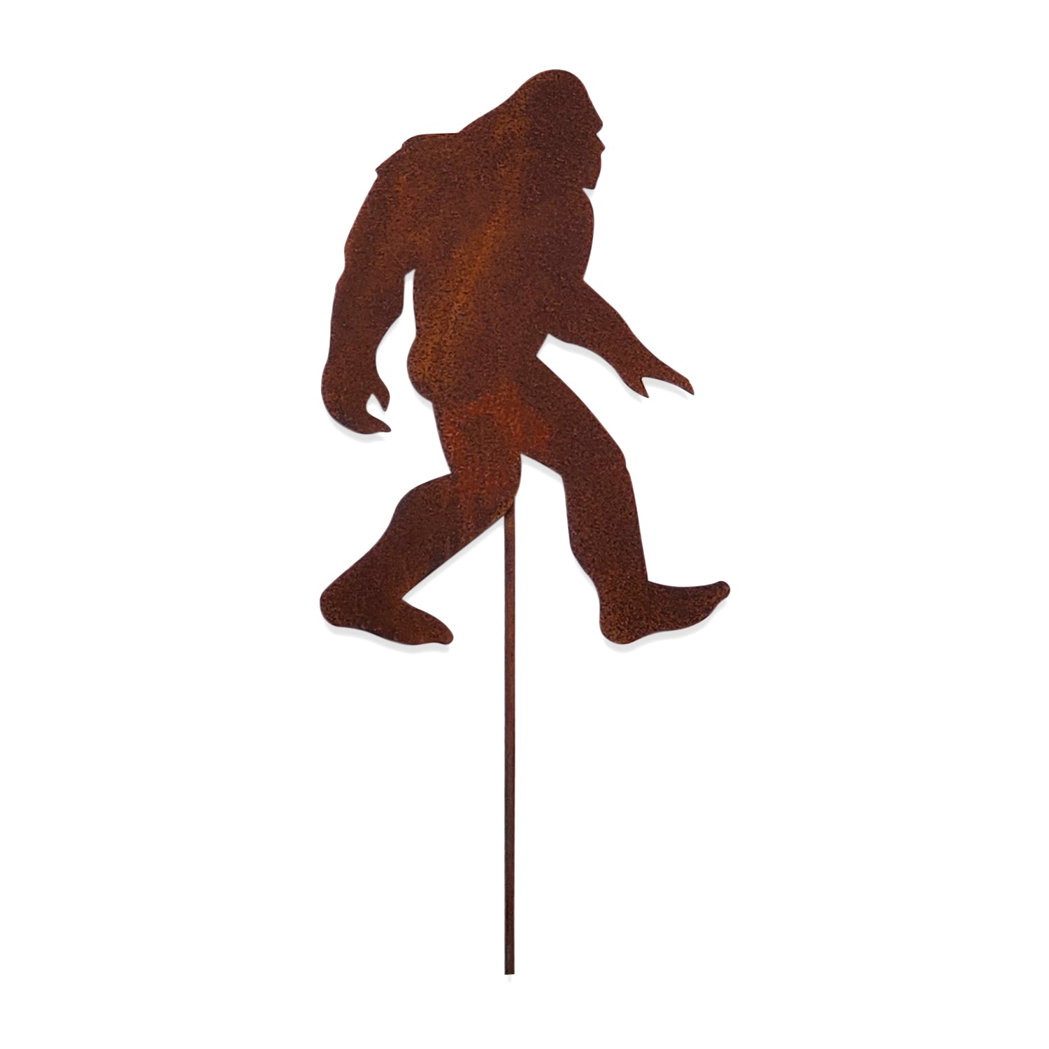 Wrought Iron Metal Big Foot Rusted Garden Stake 35 Inches