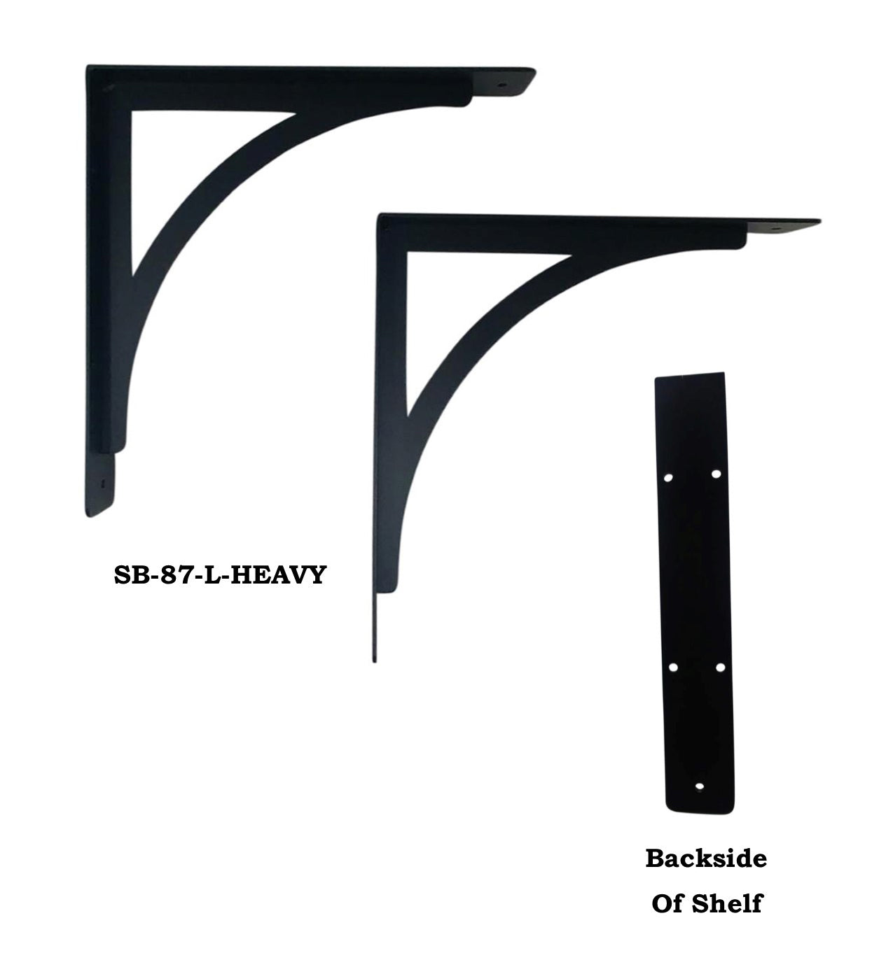 Wrought Iron Metal Plain Shelf Brackets Large Heavy (pair)