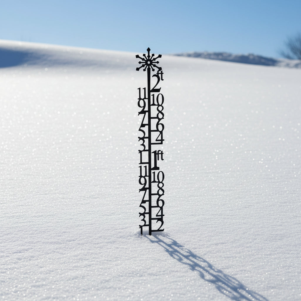 Wrought Iron 2 ft Snowflake Snow Gauge Yard Stake Christmas decorations metal snow gauge snow flake