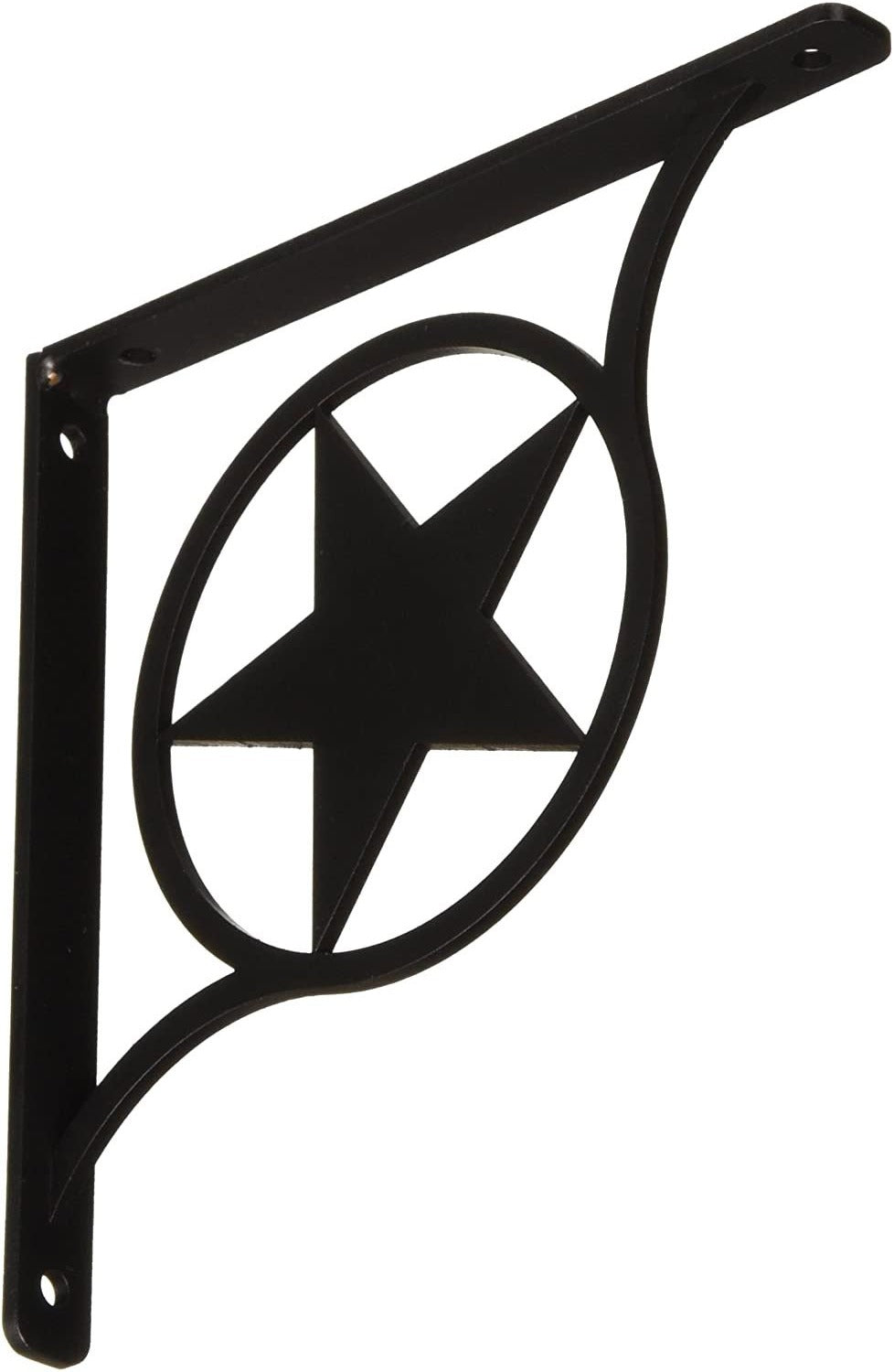 Single wrought iron rodeo star shelf bracket