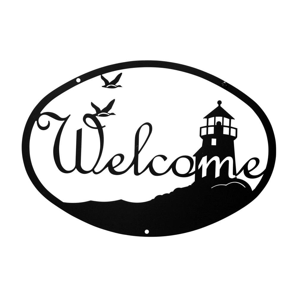 Wrought Iron Medium Lighthouse Welcome Home Sign Medium door signs outdoor signs welcome home sign