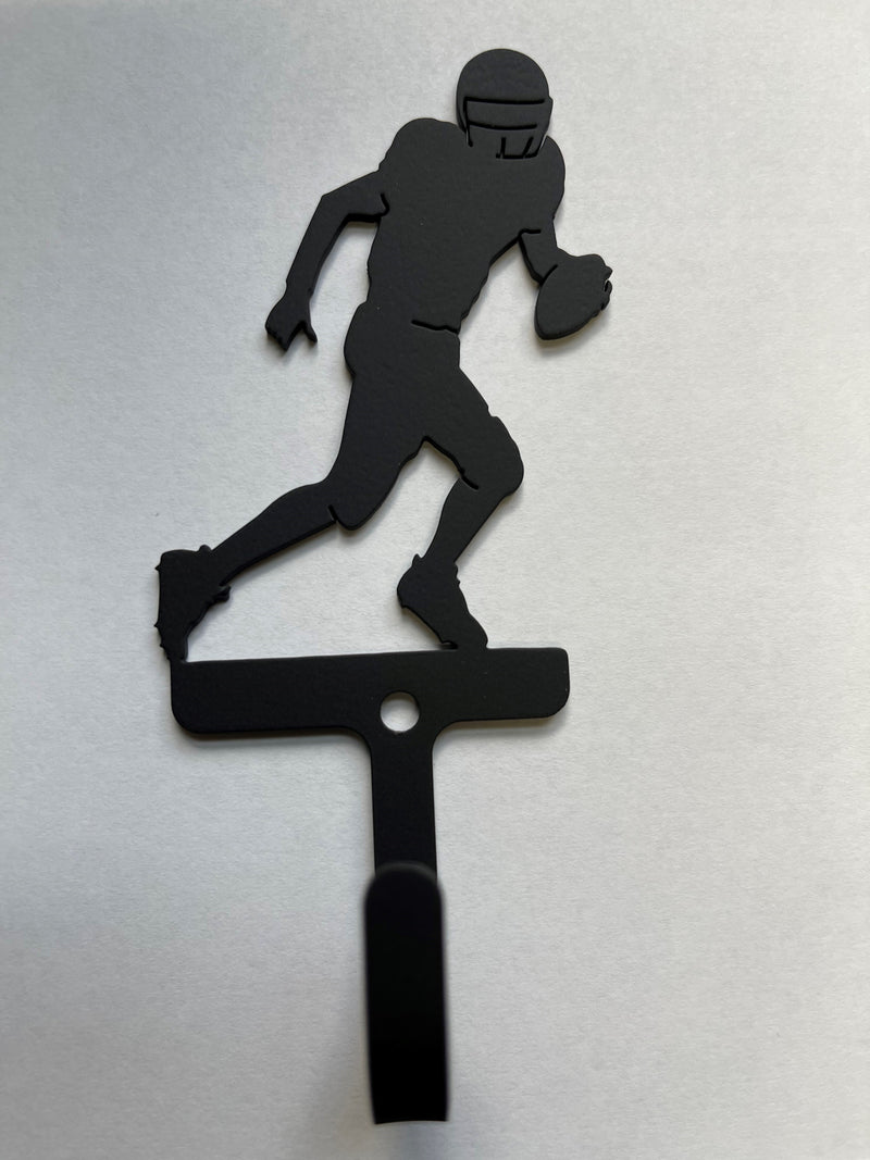 Wrought Iron Football Player Wall Hook Decorative Small-facing right