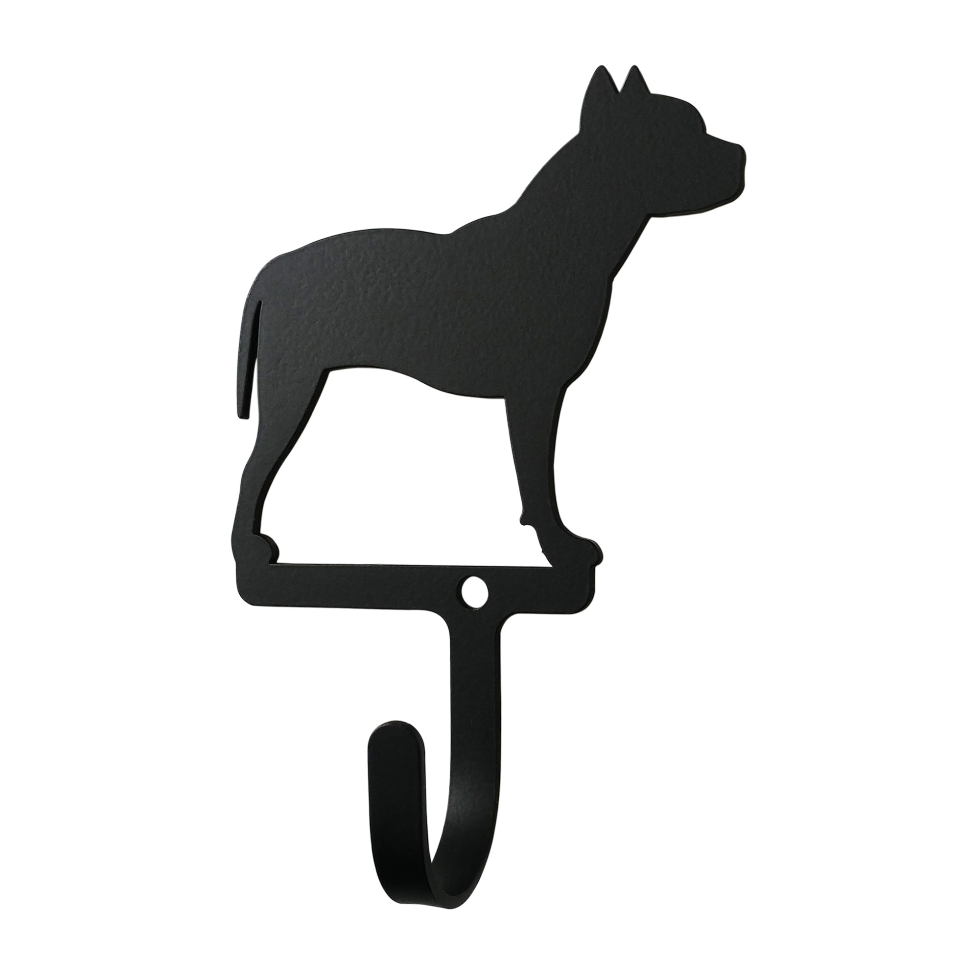 Small wrought iron pit bull wall hook for dog lovers