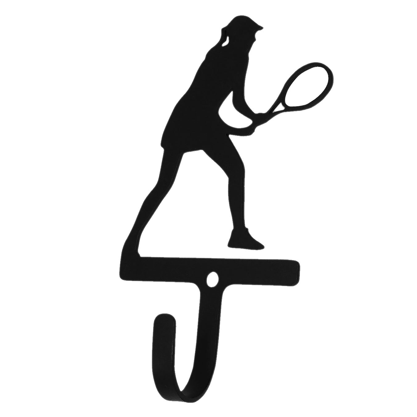 Wrought iron tennis girl wall hook for stylish organization