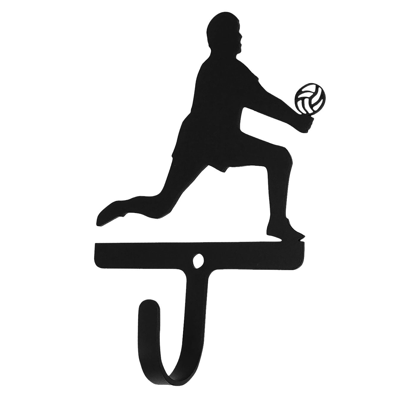 Wrought Iron Metal Volleyball Boy Wall Hook Small