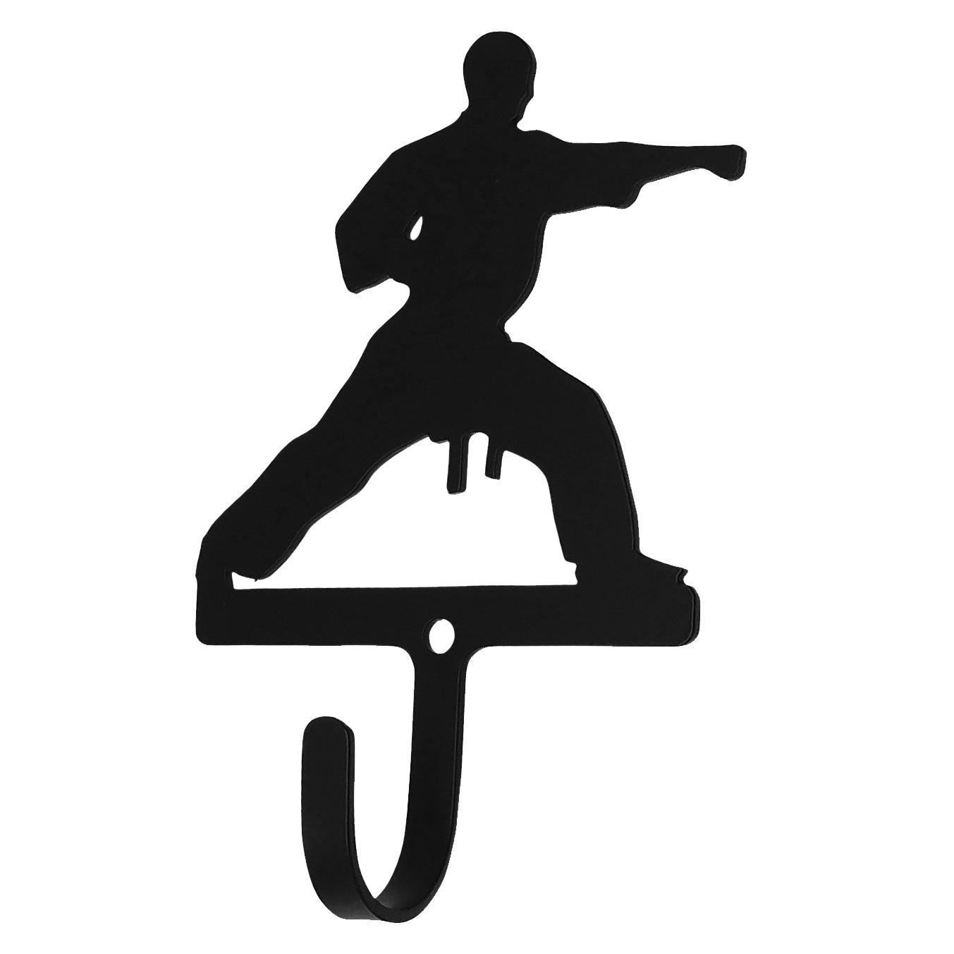 Wrought Iron Metal Karate Boy Wall Hook Small