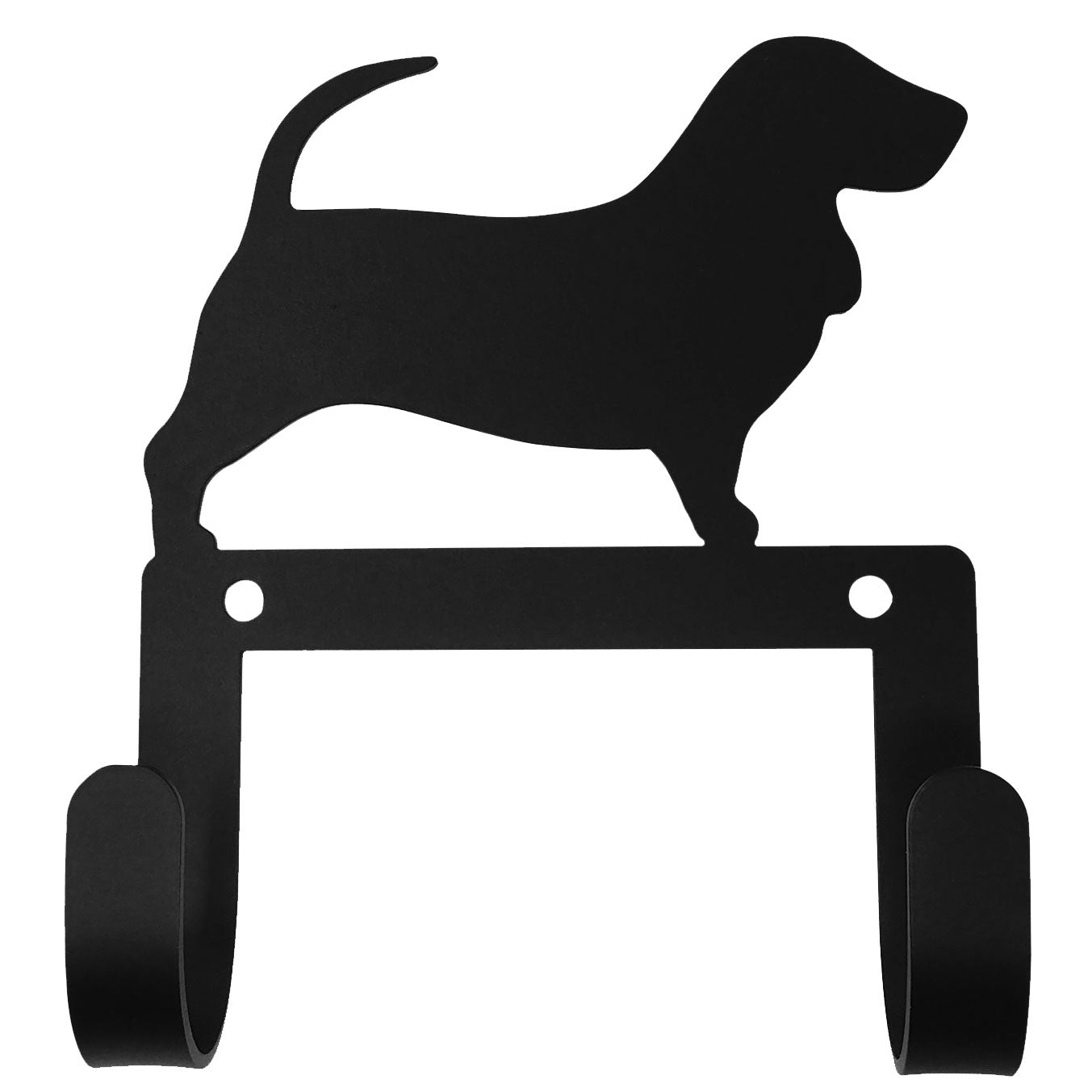 Wrought iron Basset Hound dog leash wall hook