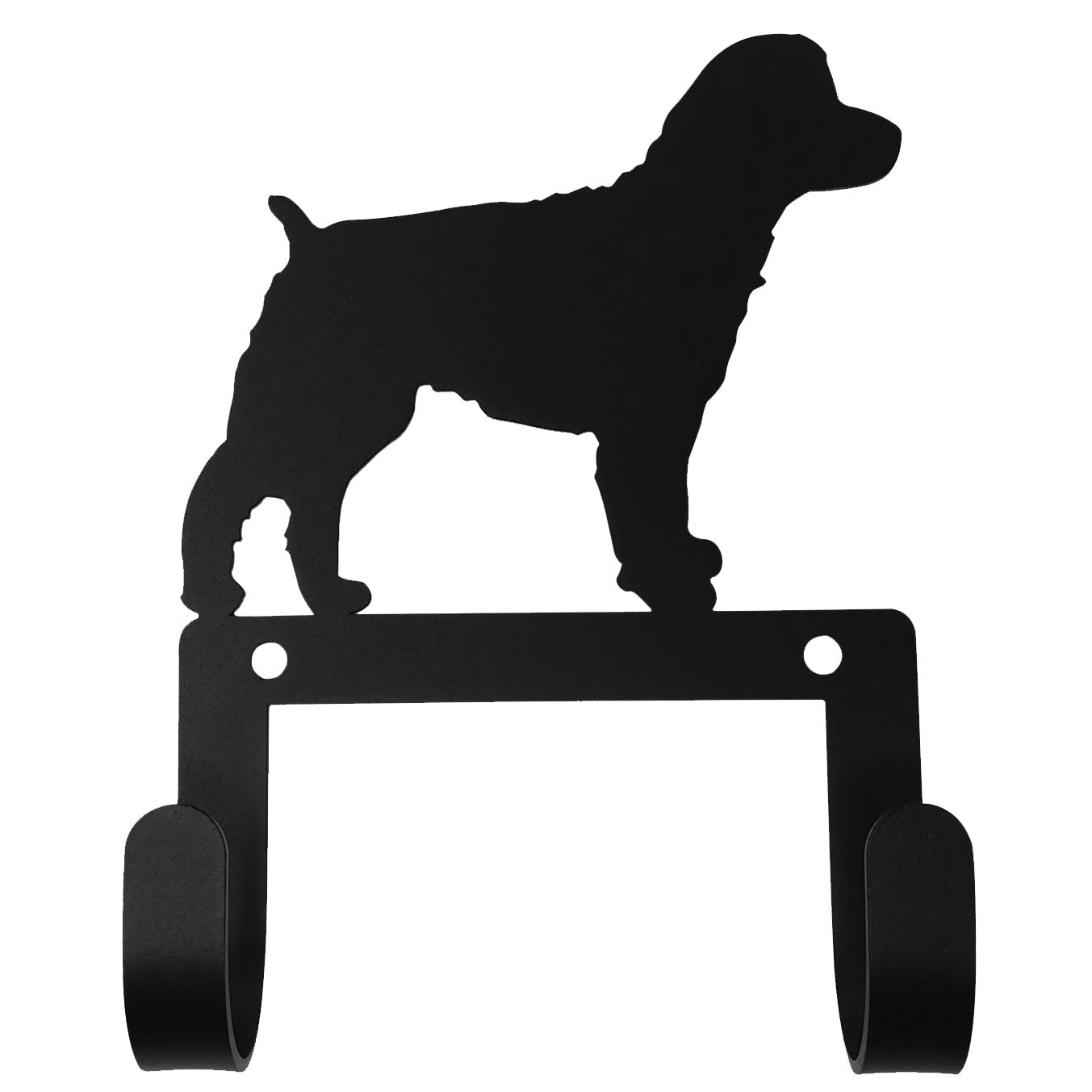 Wrought Iron Metal Cockapoo Dog Leash & Collar Wall Hook