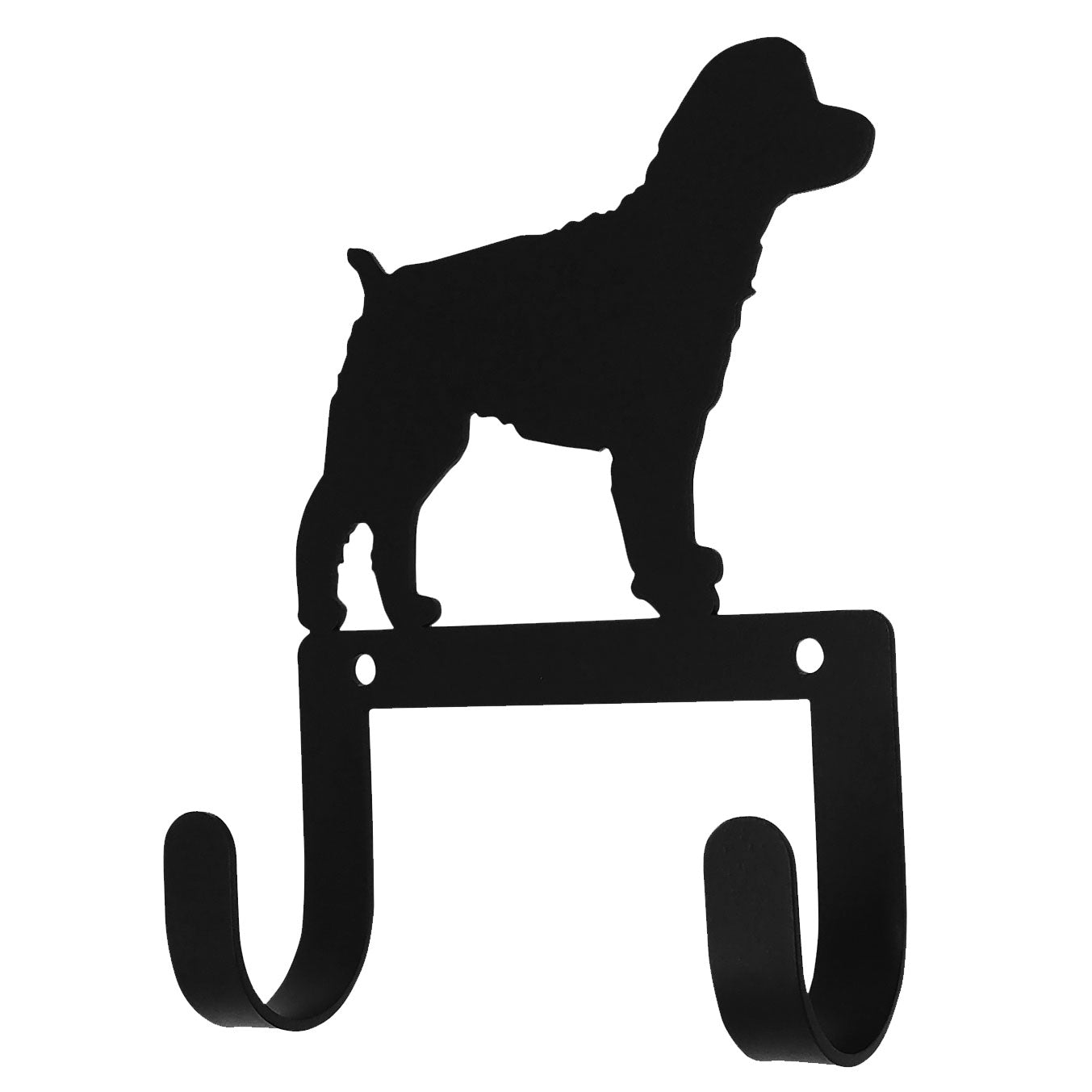 Wrought iron Cockapoo dog leash wall hook with two hooks