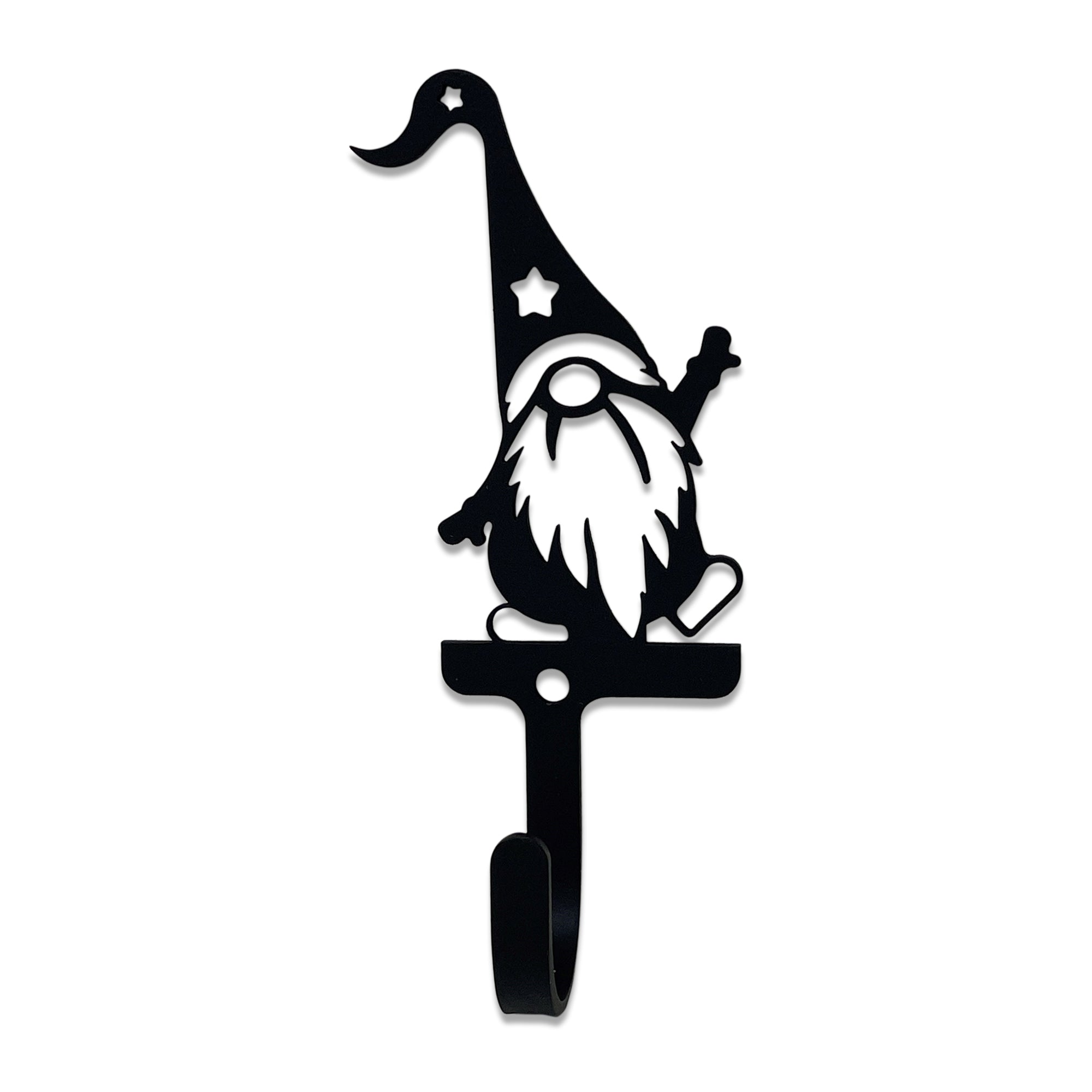 Magical garden gnome wall hook in wrought iron