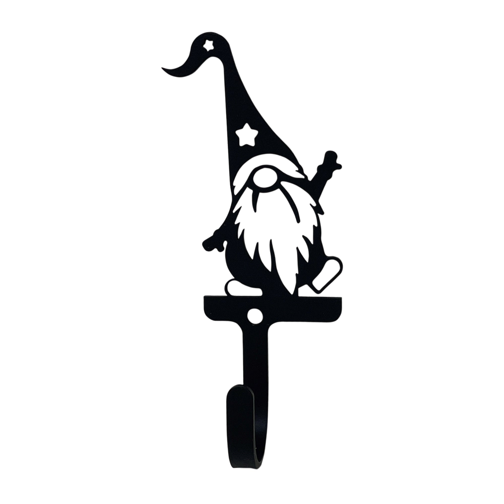 Charming wrought iron gnome wall hook for storage