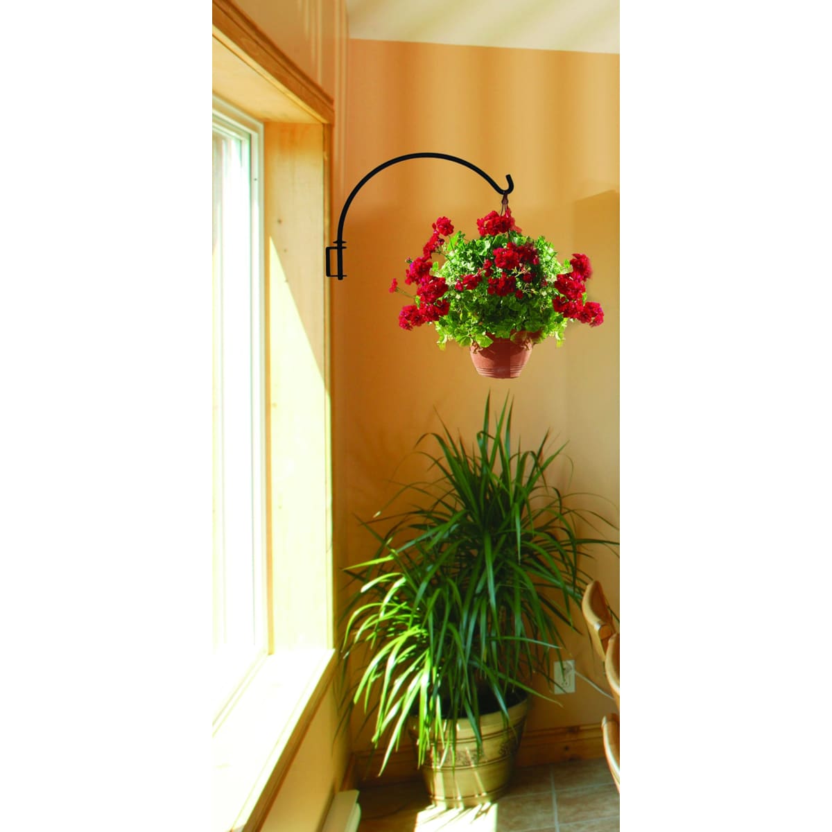 Village Wrought Iron Plant Hanger 13 Inch with Bracket