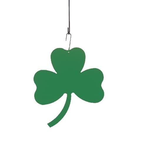 Wrought Iron 16 Inch Green Shamrock Hanging Silhouette hanging silhouette metal shamrock shamrock