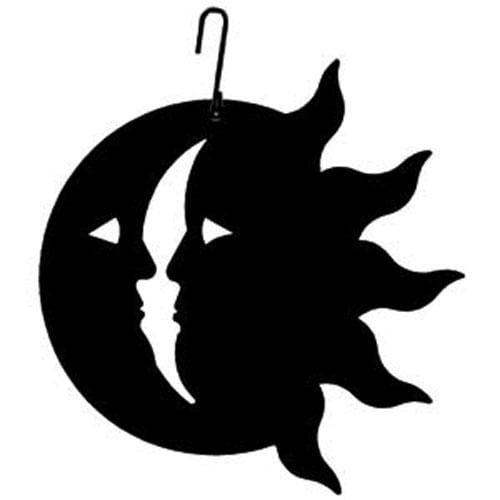 Wrought Iron 16 Inch Sun Moon Hanging Silhouette hanging silhouette metal moon moon moon decor moon