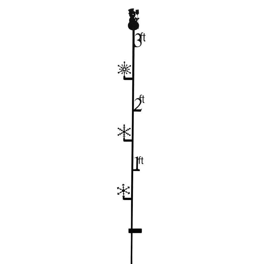 Wrought iron 3 ft snowman snow gauge yard stake