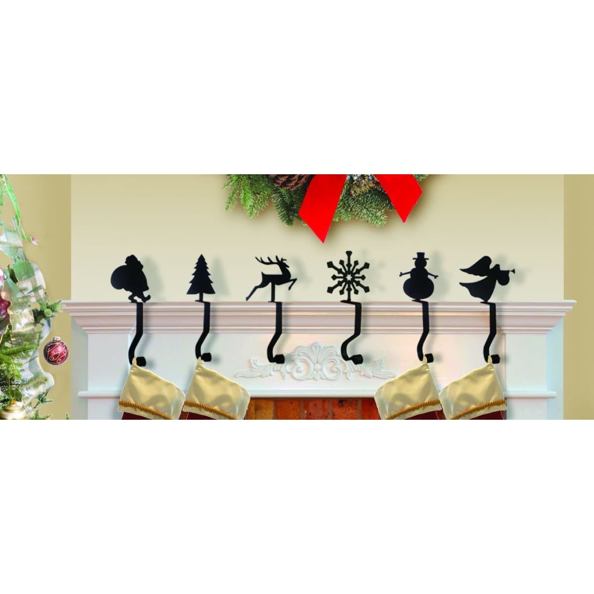 Wrought Iron 9in Frost Snowman Christmas Stocking Hanger Fireplace Mantel Hook Christmas decorations