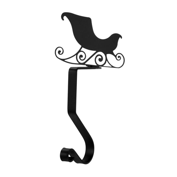 Wrought Iron 9in Sleigh Christmas Stocking Hanger Fireplace Mantel Hook Christmas decorations