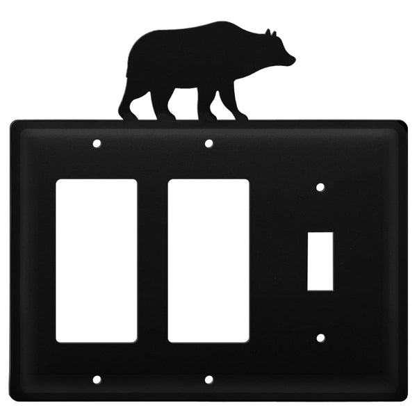 Wrought Iron Bear Double GFCI Switch Cover light switch covers lightswitch covers outlet cover