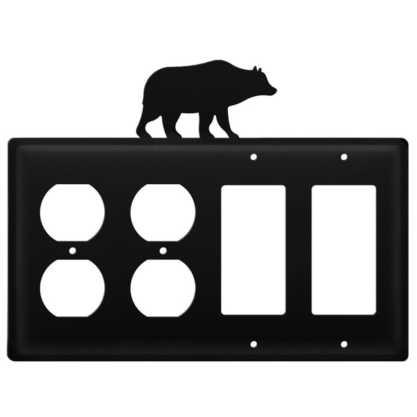 Wrought Iron Bear Double Outlet Double GFCI Cover light switch covers lightswitch covers outlet