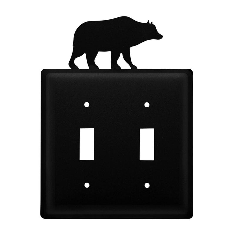 Wrought Iron Bear Double Switch Cover light switch covers lightswitch covers outlet cover switch
