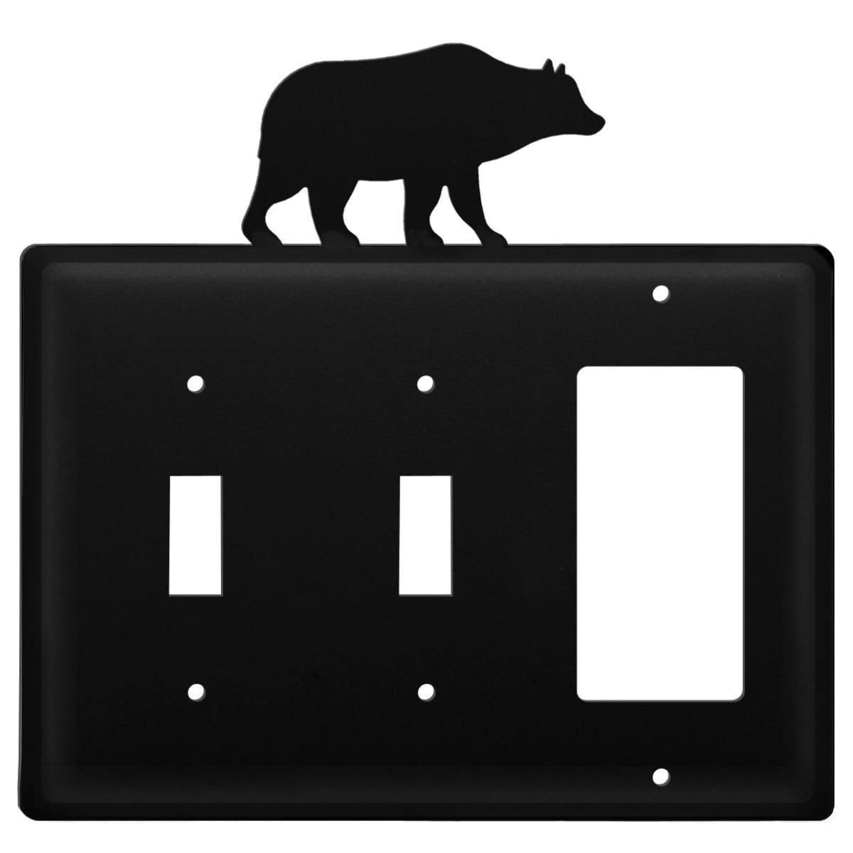 Wrought Iron Metal Bear Double Switch & GFCI Cover