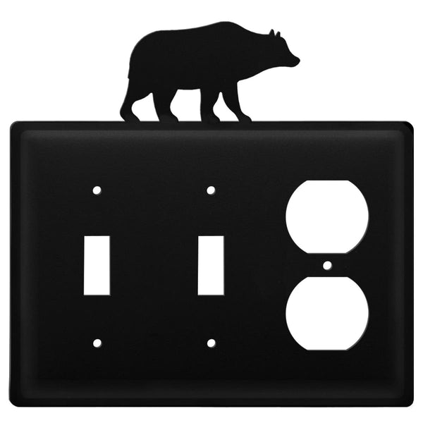 Wrought Iron Bear Double Switch & Single Outlet Cover new outlet cover Wrought Iron Bear Double