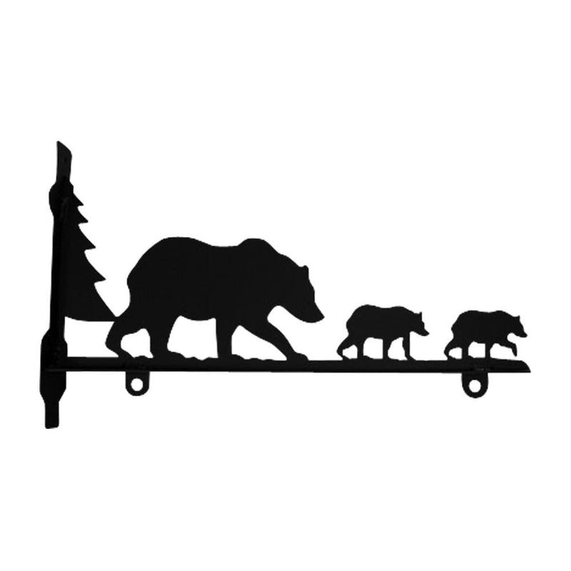 Wrought Iron Bear Family Sign Post Bracket 36in decorative posts metal sign post pole sign real
