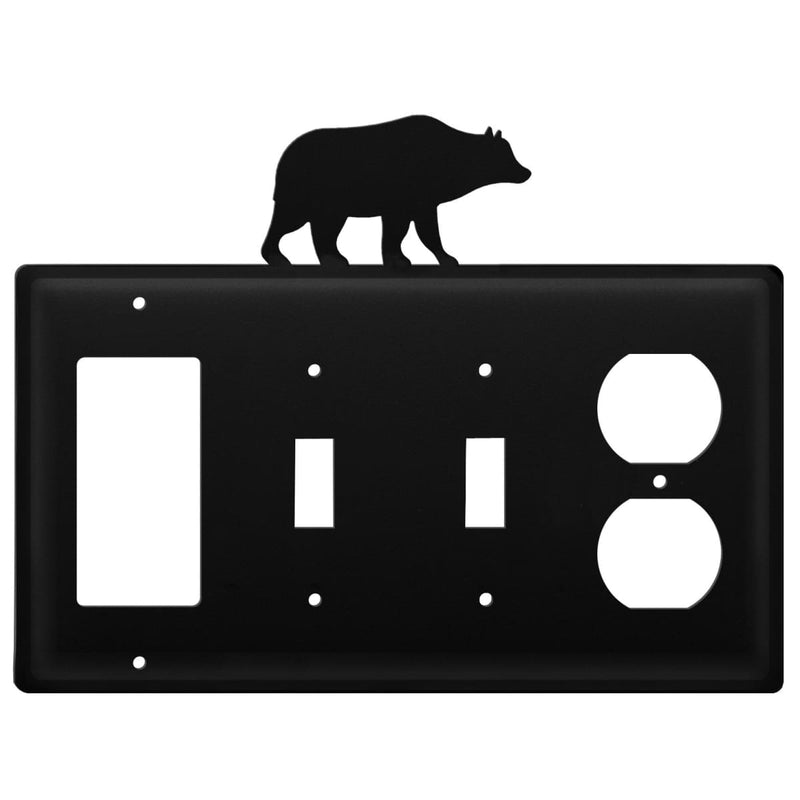 Wrought Iron Bear GFCI Double Switch Outlet Cover light switch covers lightswitch covers outlet