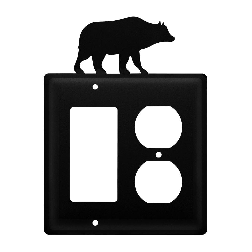 Wrought iron bear GFCI outlet cover, custom-made and durable.