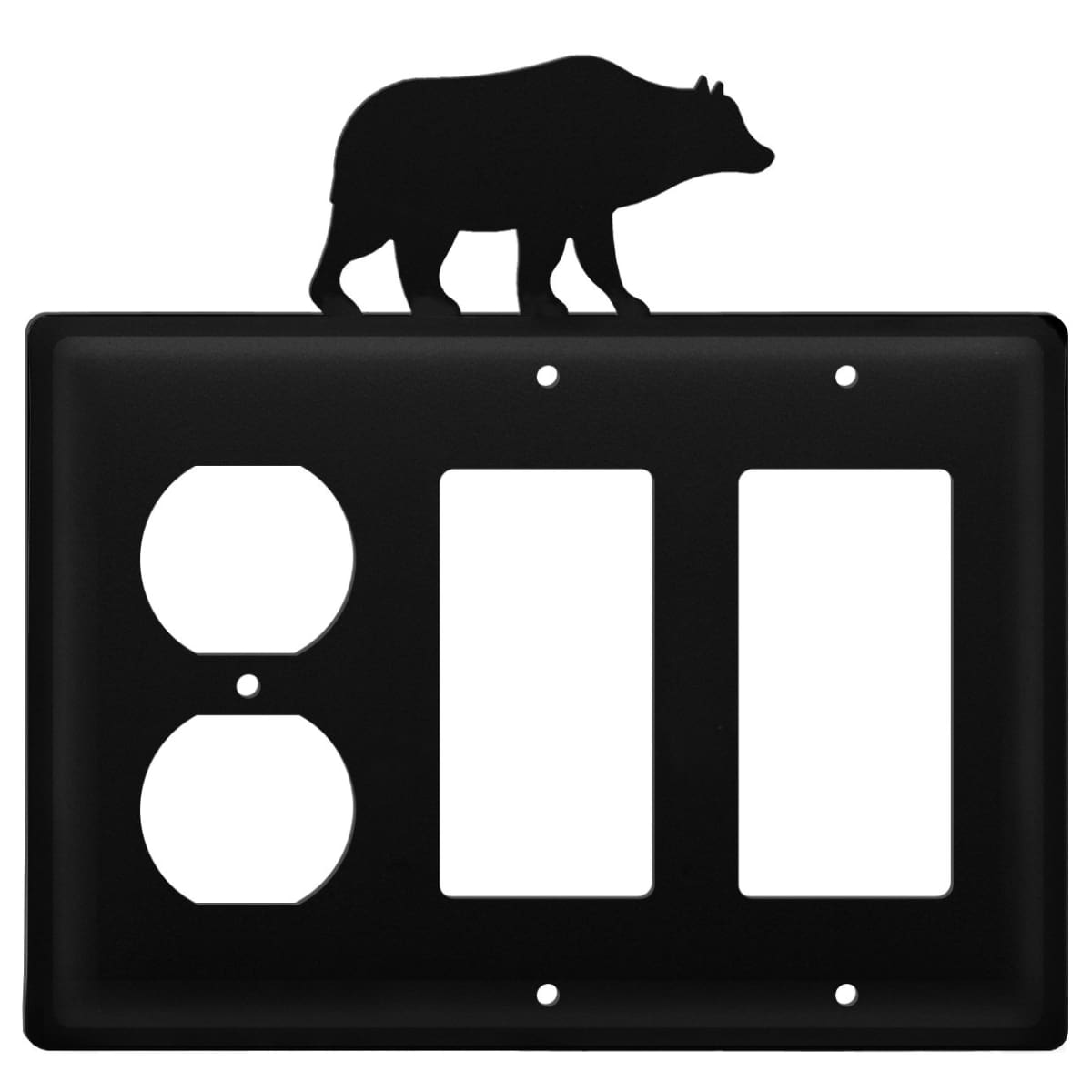 Wrought Iron Bear Outlet Cover & Double GFCI light switch covers lightswitch covers outlet cover