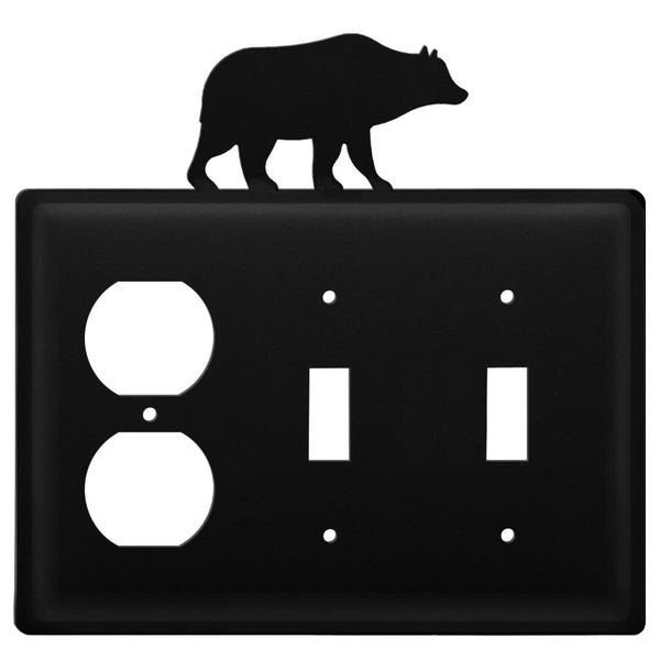 Wrought Iron Bear Outlet Double Switch Cover light switch covers lightswitch covers outlet cover