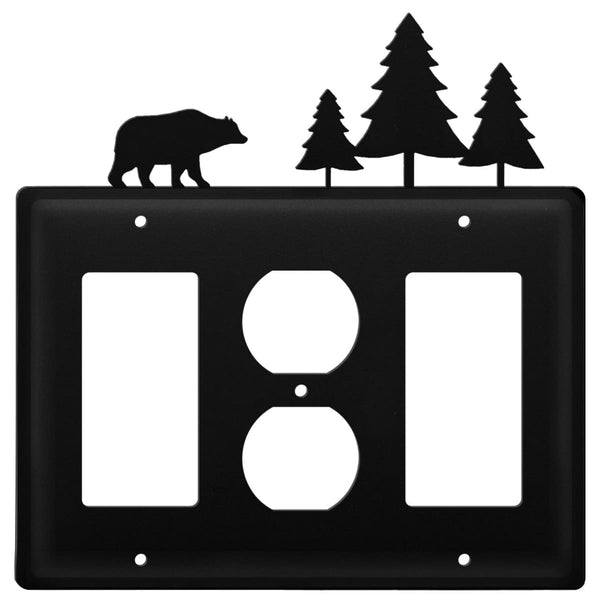 Wrought Iron Bear Pine Trees GFCI Outlet GFCI Cover light switch covers lightswitch covers outlet