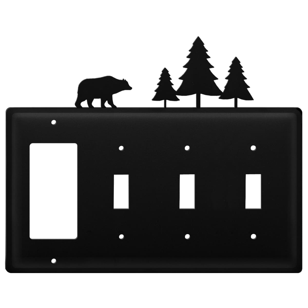 Wrought Iron Bear Pine Trees GFCI Triple Switch Cover light switch covers lightswitch covers outlet