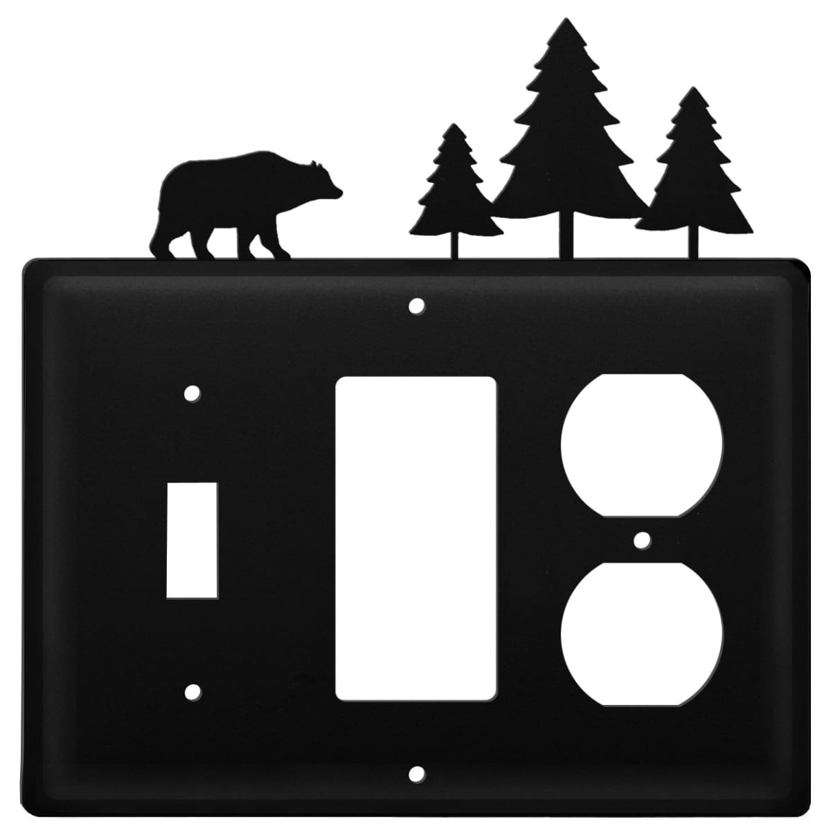 Wrought Iron Bear Pine Trees Switch GFCI Outlet Cover light switch covers lightswitch covers outlet