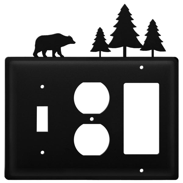 Wrought Iron Bear Pine Trees Switch Outlet GFCI Cover light switch covers lightswitch covers outlet